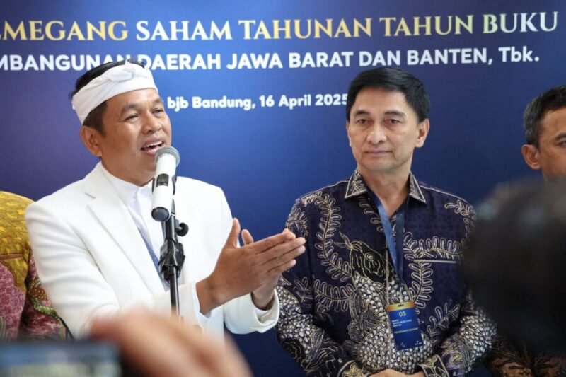 Wagub Banten melakukan Konferensi Pers pada Rapat Umum Pemegang Saham Tahunan (RUPST) PT Bank Pembangunan Daerah Jawa Barat dan Banten Tbk