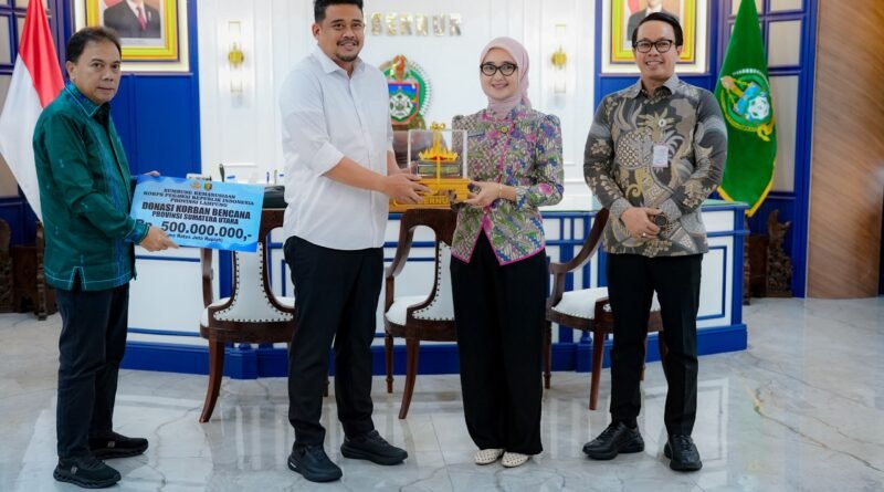 Jihan Nurlela Salurkan Bantuan Pemprov Lampung kepada Wabup Tapanuli Selatan