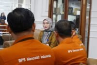 Jihan Nurlela, melakukan diskusi mendalam bersama jajaran pejabat Badan Pusat Statistik (BPS) Provinsi Lampung dalam pertemuan resmi di ruang audiensi.