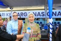 Tim Penggerak Pemberdayaan dan Kesejahteraan Keluarga (TP PKK) Kota Palembang memberikan keterangan pers kepada awak media