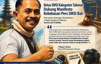 Ketua SMSI Tabanan Tegaskan Dukungan Penuh terhadap Manifesto Kebebasan Pers SMSI Bali