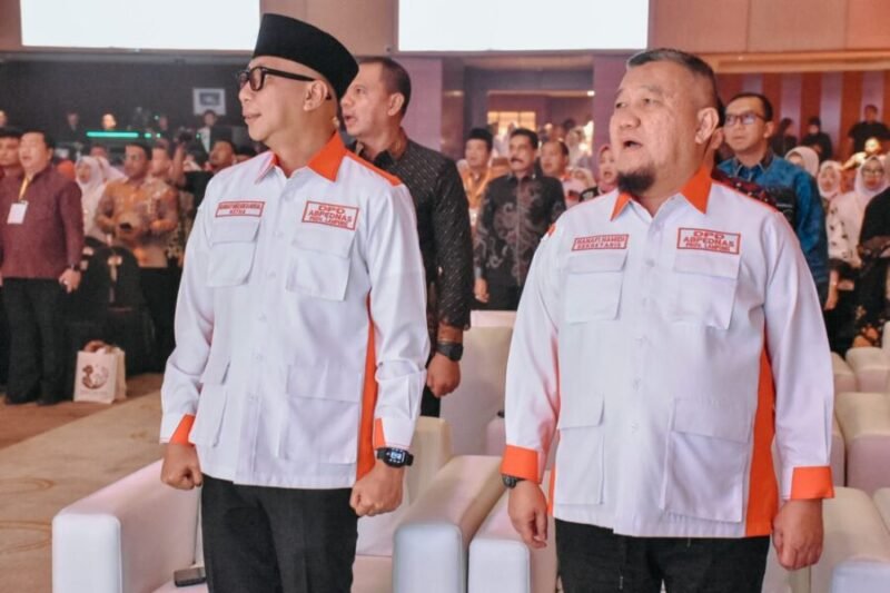 Rahmat Mirzani Djausal menghadiri pelantikan DPP, DPD, dan DPC Srikandi Jaga Desa se-Indonesia di Ballroom The Djakarta Theater, Jakarta.