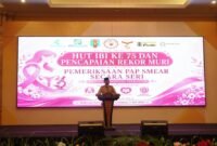 Gubernur Lampung, Rahmat Mirzani Djausal . Menghadiri peringatan Hari Ulang Tahun (HUT) ke-75 Ikatan Bidan Indonesia (IBI).