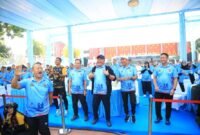 Gubernur Sumatera Selatan bersama Kapolda Sumsel Irjen Pol. dan jajaran Forkopimda mengikuti pembukaan Sumsel Bhayangkara Run 2026 di Stadion Gelora Sriwijaya