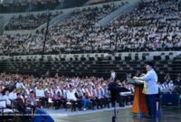Presiden Indonesia menyampaikan sambutan pada Peringatan Hari Koperasi Nasional 2026 di Indonesia Arena