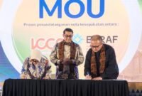 Menteri Ekonomi Kreatif/Kepala Badan Ekonomi Kreatif menyaksikan penandatanganan nota kesepakatan (MoU) antara Kementerian Ekonomi Kreatif dan Indonesia Creative Cities Network (ICCN) di Jakarta