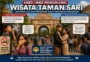 Asap Rokok dan Aktivitas Prewedding Dinilai Ganggu Kenyamanan Wisatawan di Taman Sari