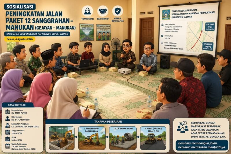 Pemkab Sleman Percepat Pembangunan Jalan Anggajaya, Libatkan Partisipasi Warga
