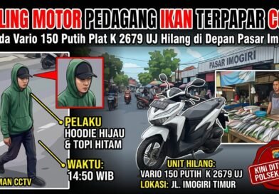 Pedagang Ikan Jadi Korban, Motor Digondol Pencuri Ber-Hoodie Hijau di Imogiri