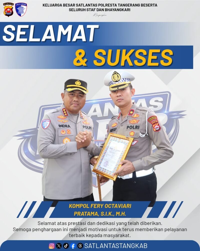 Kasat Lantas Polresta Tangerang Kompol Fery Octaviari Pratama Raih Penghargaan dari Kapolresta Kasat Lantas Polresta Tangerang Kompol Fery Octaviari Pratama Raih Penghargaan dari Kapolresta