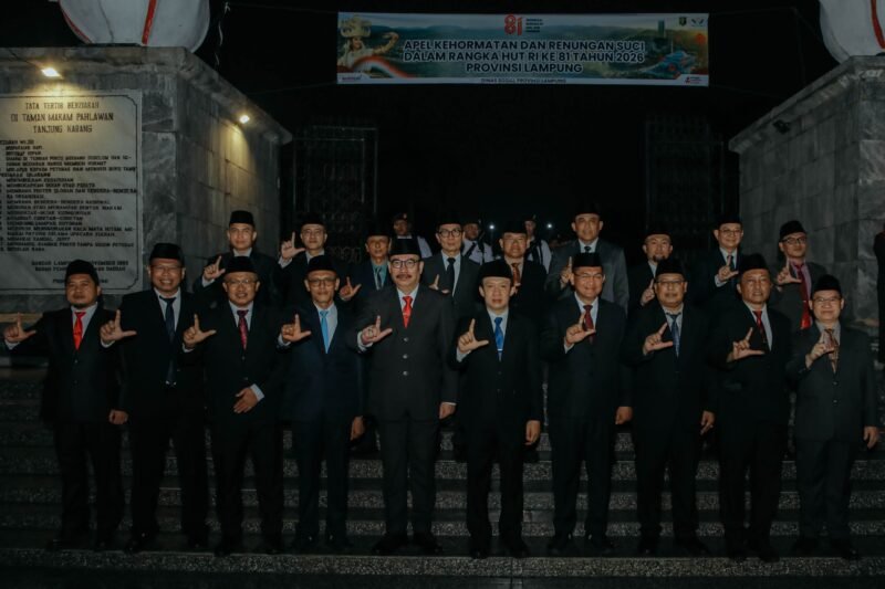HUT RI ke-81, Sekdaprov Marindo Ikuti Apel Kehormatan dan Renungan Suci di TMP Tanjung Karang