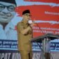 Rahmat Mirzani Djausal menyampaikan sambutan sekaligus arahan saat membuka Rapat Koordinasi Daerah (Rakorda)