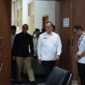 Sekda Sumsel Edward Candra tiba di ruang pertemuan untuk mengikuti kegiatan Pengukuhan IKK.
