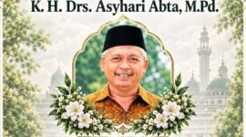 Poster ucapan belasungkawa dari Alumni Krapyak atas wafatnya K.H. Drs. Asyhari Abta, M.Pd., Kamis (24/9/2026).