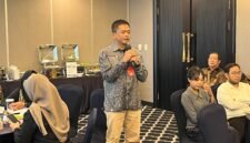 Suasana seminar dan diskusi publik terkait dorongan pengesahan Rancangan Undang-Undang Keamanan dan Ketahanan Siber (RUU KKS) di Hotel Aston Priority Simatupang