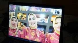 Ketua Umum Pengprov FGI Lampung Purnama Wulan Sari Mirza menyampaikan arahan dan melepas atlet senam ritmik Tri Wahyuni secara virtual untuk memperkuat Kontingen Indonesia di Asian Games 2026 Jepang, Sabtu (26/9/2026).