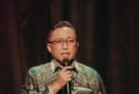 Kepala Dinas Kominfotik Provinsi Lampung Ganjar Jationo menyampaikan amanat tertulis Gubernur Lampung Rahmat Mirzani Djausal saat membuka Seminar Pekan Tuli Internasional 2026, Sabtu (26/9/2026).