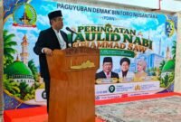 SAMBUTAN-Rektor UIN Walisongo Semarang, Prof. Dr. KH. Musahadi, S.Ag, saat memberikan sambutan. (Foto Humas PDBN).