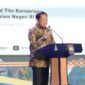 Menteri Dalam Negeri Muhammad Tito Karnavian menyampaikan sambutan pada Apresiasi Pemerintah Daerah Berprestasi 2026 Batch II Regional Papua di Jakarta, Senin (28/9/2026).