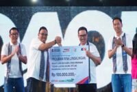 Penyerahan bantuan dilakukan secara simbolis Dewan Komisaris KAI Raizal Arifin kepada Wali Kota Yogyakarta Hasto Wardoyo dalam kegiatan puncak peringatan HUT KAI ke-81