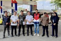 Kunjungan lapangan tim koordinasi pengawasan distribusi BBM subsidi di salah satu SPBU wilayah Lampung untuk memantau situasi secara langsung.