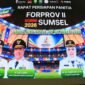 Tampilan layar utama rapat yang memuat informasi agenda Rapat Persiapan Panitia FORPROV II KORMI Sumsel 2026 yang akan digelar di Kabupaten Muara Enim.