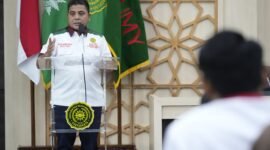 Foto Ketua Umum PP KAUMY dalam pembukaan Rakernas dan Simposium Nasional KAUMY